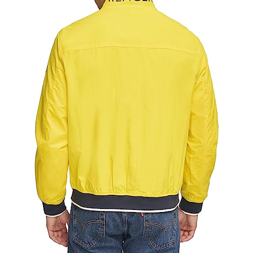 Chaqueta bomber Tommy Hilfiger Yachting para hombre, color amarillo cibernético, talla mediana