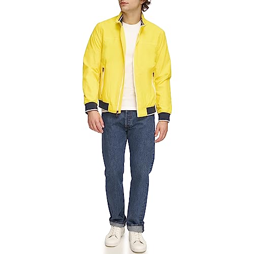 Chaqueta bomber Tommy Hilfiger Yachting para hombre, color amarillo cibernético, talla mediana