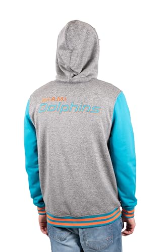 Ultra Game Men's Standard Full Zip Soft Fleece Hoodie Letterman Varsity Jacket, Team Color