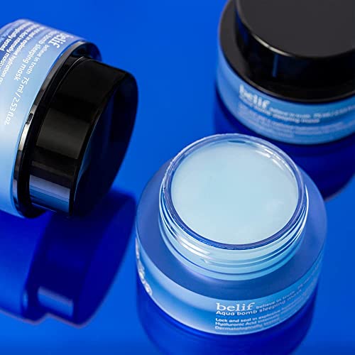 belif Aqua Bomb Sleeping Mask, Korean Overnight Jelly Moisturizer for Intense Hydration, Dullness Reduction, Skin Repair & Plumping, Glass Skin, 1.6 fl oz