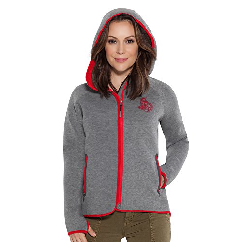 Touch by Alyssa Milano NHL Ottawa Senators Women's Drop Kick Jacket, Grey, X-Large