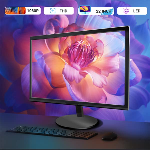 PC Gold Treasure Box RGB Dell Desktop Quad Core I5 up to 3.6G, 16G, 512G SSD, WiFi, Bluetooth 4.0, RGB Gaming Keyboard & Mouse, DVD, New 22" 1080 FHD LED, RGB Sound Bar, Webcam, Win 10 Pro (Renewed)