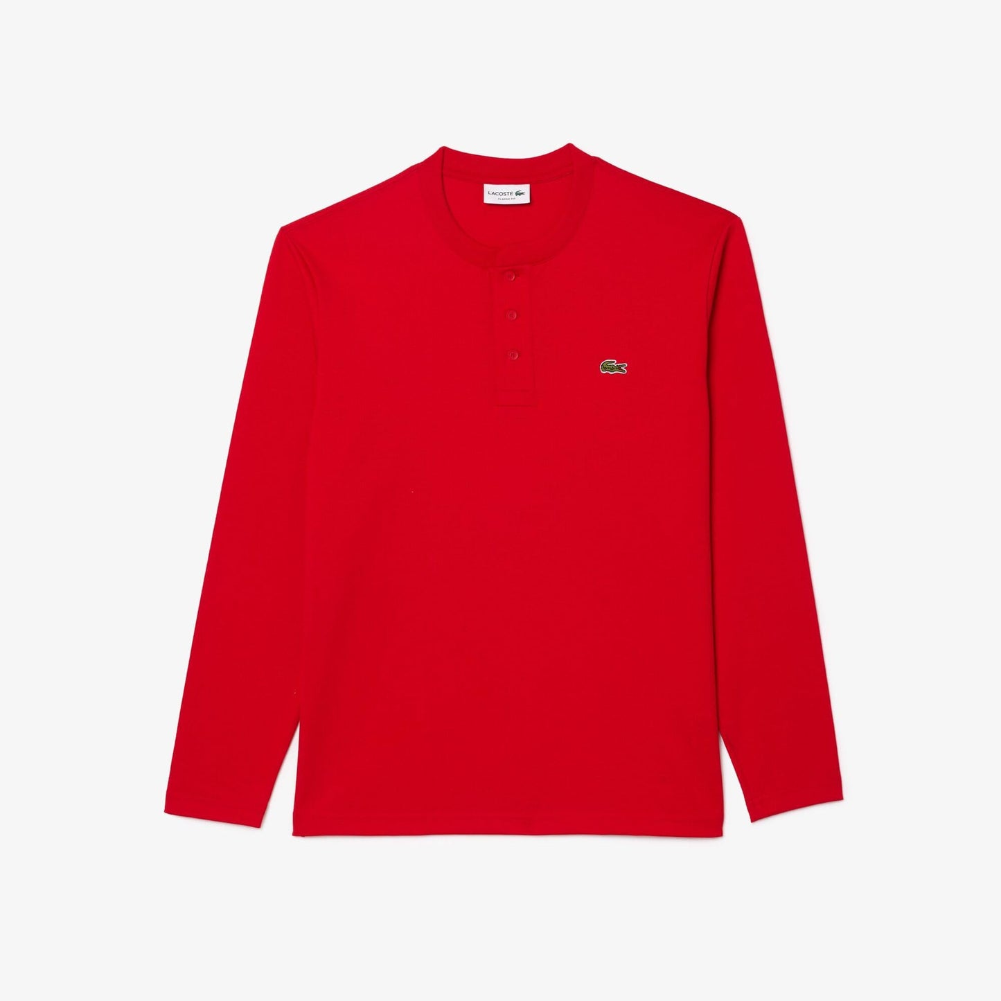 Lacoste Mens Long Sleeved Cotton Jersey T-Shirt, RED, 5