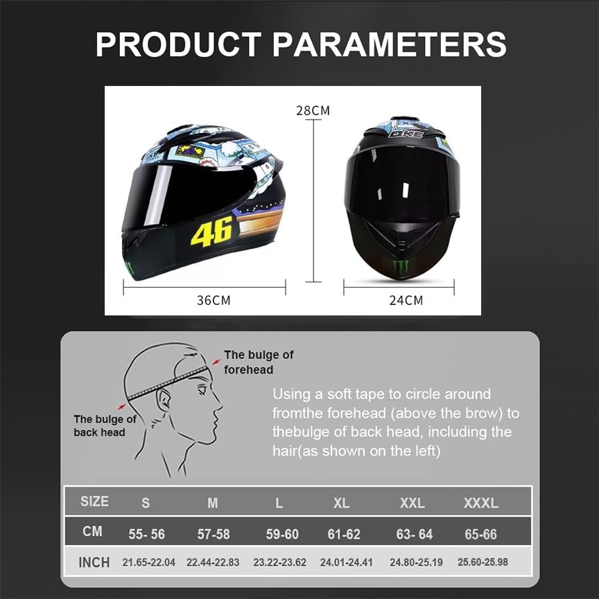 Bluetooth Full Face Motorcycle Helmet, DOT Approved Integrated Helmet, Built-in Dual Speaker with Microphone, Multiple Vents Motorbike Helmet Street Bike Helmet for Adults Men and Women S~XXXL(L,Small
