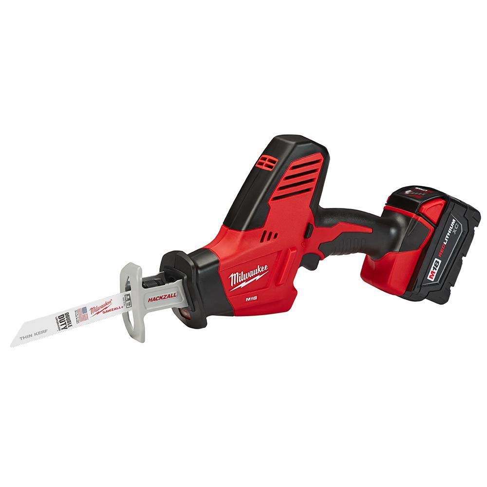 Milwaukee 2695-24 M18 18V Cordless Power Tool Combo Kit with Hammer Drill, Impact Driver, Reciprocating Saw, and Work Light (2 Batteries, Charger, and Tool Case Included)
