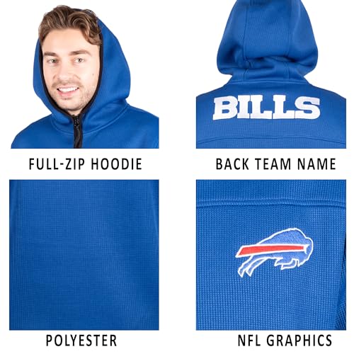 Ultra Game Men's Standard Extra Soft Fleece Full Zip Hoodie Sweatshirt Jacket, Team Color Updated