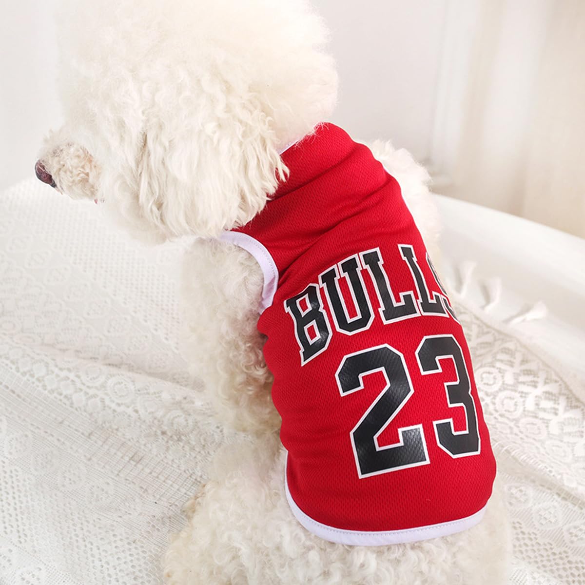 Vavious Dog Vest Summer Fashion Mesh Dog Tshirt Pet Basketball Jersey Shirt Cooling Lightweight Cat Vest Puppy Sleeveless Sport Tank Top Dogs Sun-Protection Pullover Small