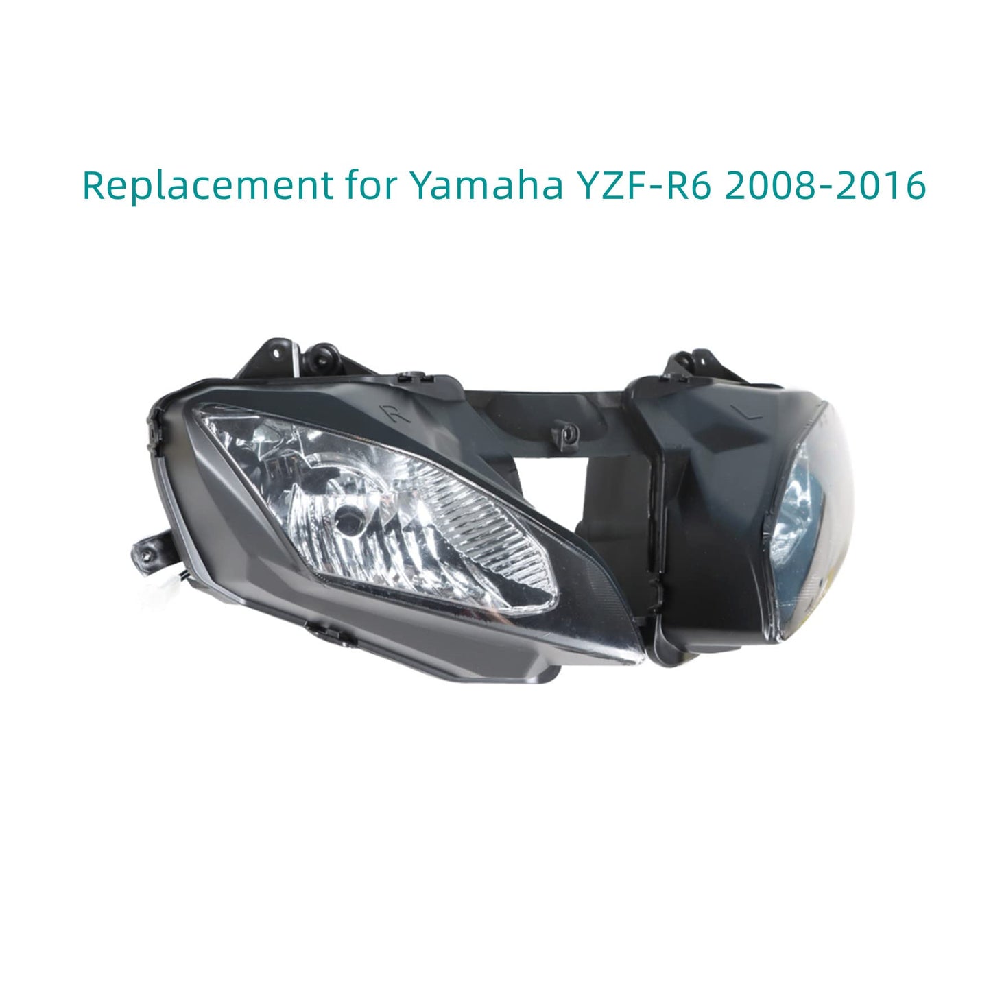 waltyotur Motorcycle Front Headlight Replacement for Yamaha YZF-R6 2008-2016