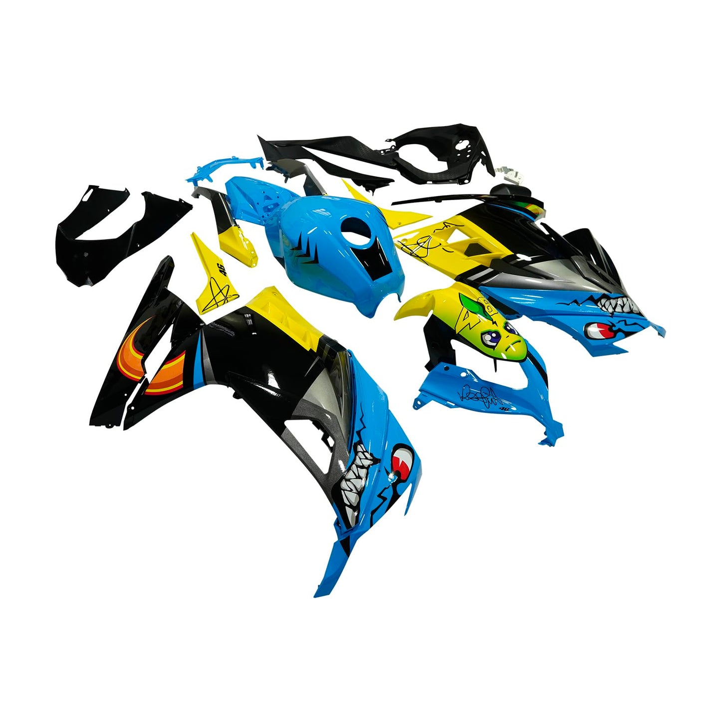 ZXMOTO Blue Shark Fairing Bodywork Kit Fit for Kawasaki Ninja300 2013 2014 2015 2016 2017 EX300 ABS