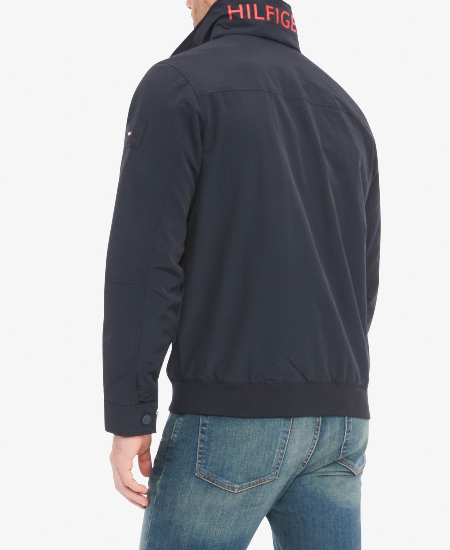 Tommy Hilfiger Men's Lightweight Waterproof Regatta Bomber Jacket, Sustainable Desert Sky, MEDIUM