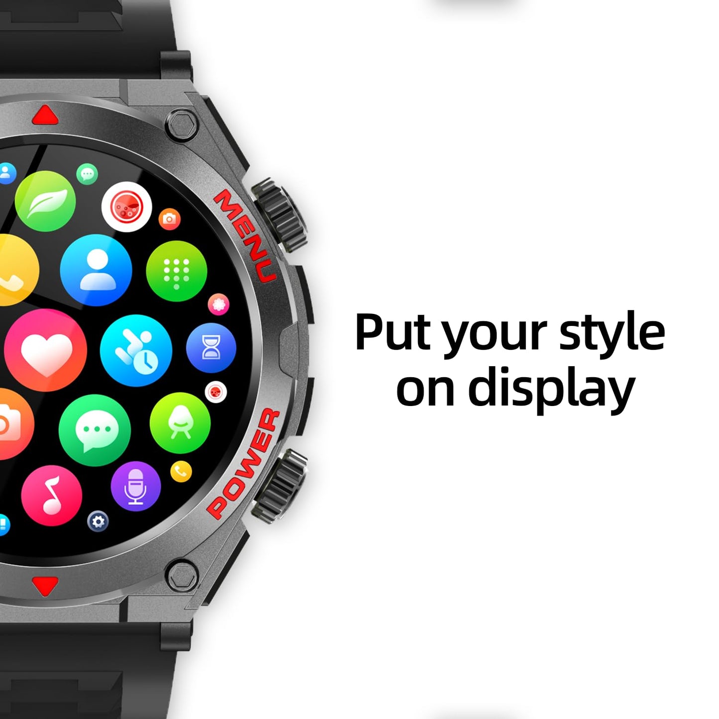 Military Smart Watch for Men (Answer/Make Call), 1.52" HD Smartwatch for Android Phones/iPhone, 100+ Sport Mode Fitness Tracker with Heart Rate, SpO2, Stress and Sleep Monitor, IP68 Waterproof