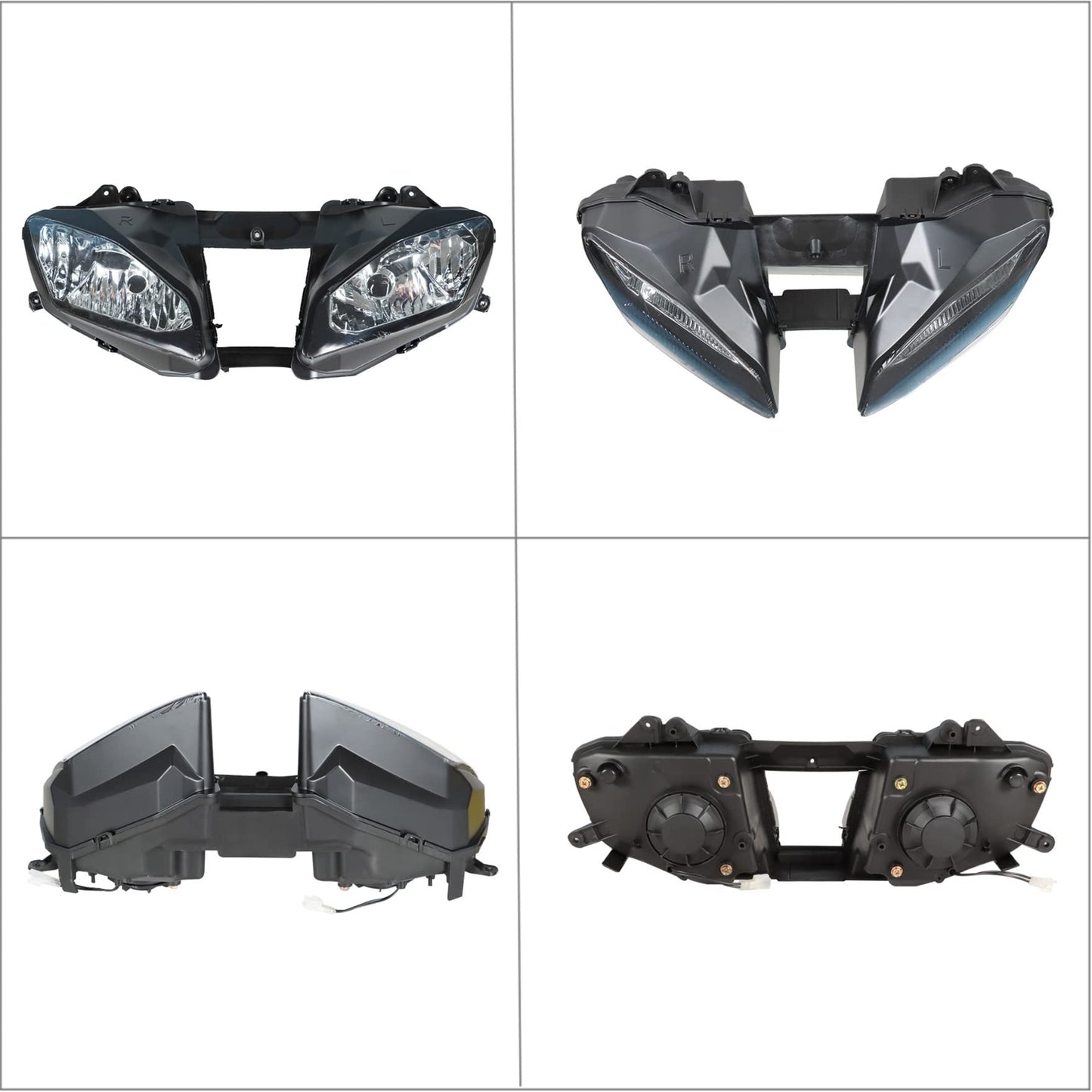waltyotur Motorcycle Front Headlight Replacement for Yamaha YZF-R6 2008-2016