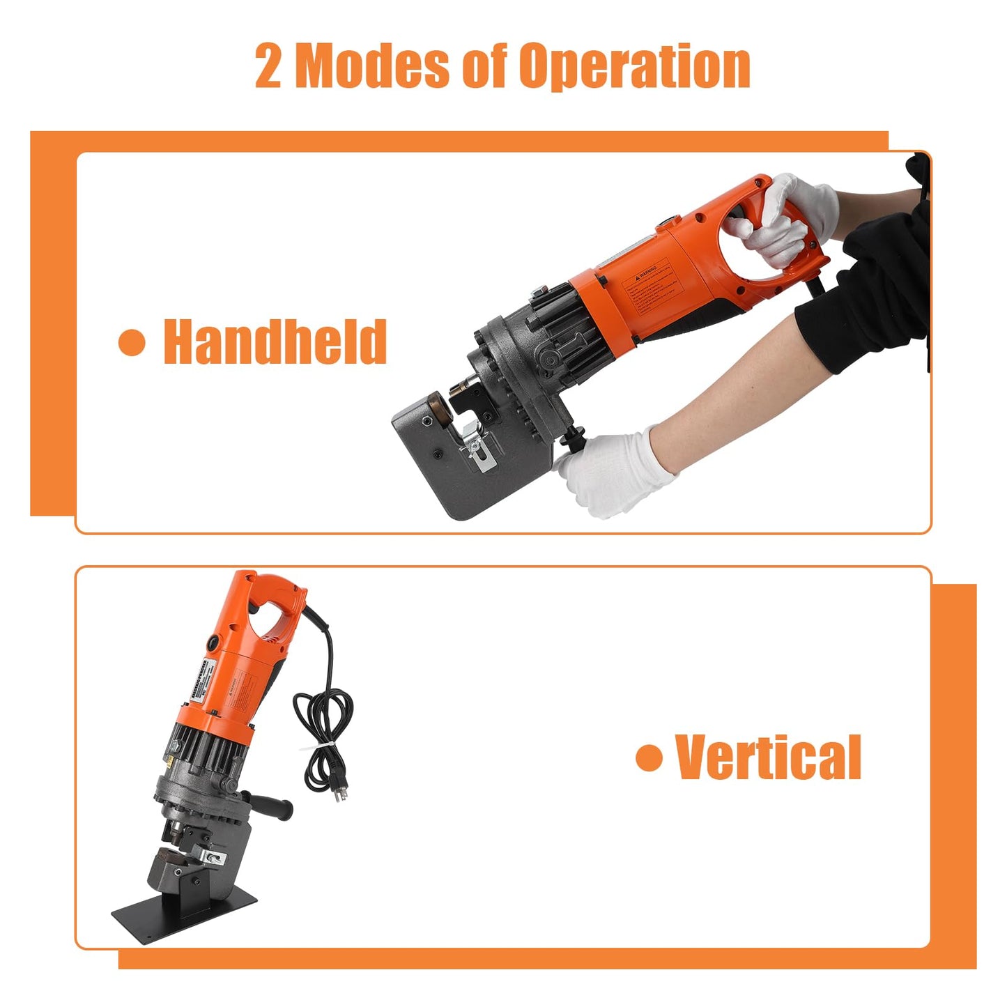 Electric Hydraulic Hole Punch for Metal Φ1/4"-4/5", 1200W 110V Hole Puncher Machine Constuction Tools, Hole Punching with Carbon Brush 5 Dies for Steel Iron Aluminum Plate, Copper