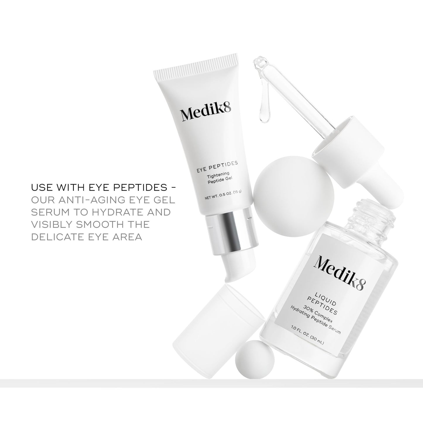 Medik8 Liquid Peptides - Regenerating Multi Peptide Serum - Smooths Wrinkles and Fine Lines - Hydrating, Brightening, Plumping - 1.0 oz