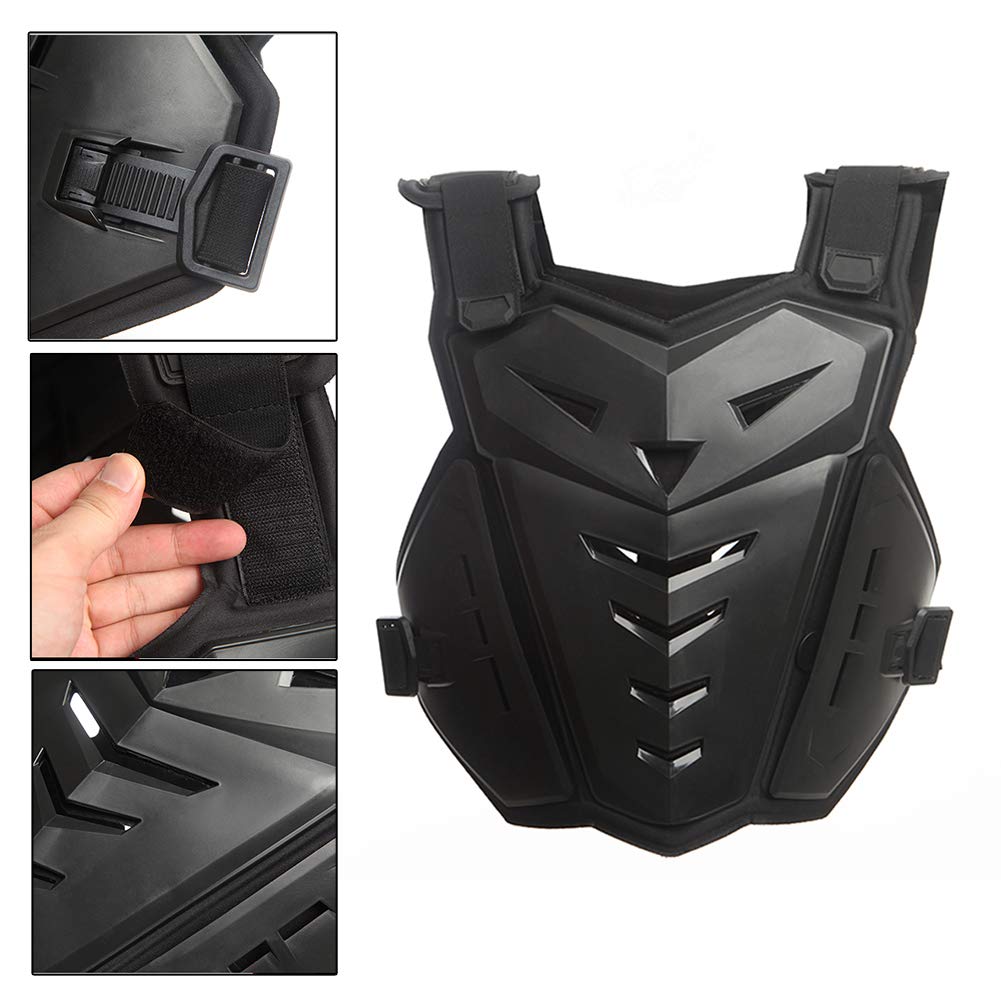 Motorcycle Armor Body Guard Vest, Dirtbike Riding Off-Road Racing Cycling Skiing Motocross Adult Kids Chest Body Protector Shirt Jackets for Street Bike Racing, Mens Back Protection - Black
