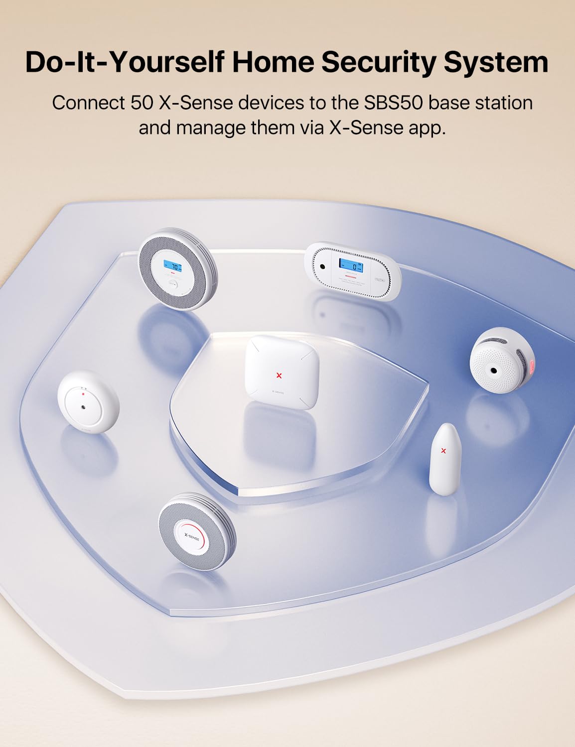 X-Sense Smart Security Keypad, Security Kit AS05/AS08 Accessory, Easy Mode Switching with Panic Button, Includes Batteries and Compatible with Alexa, Requires SBS50 Base Station, SKP0A