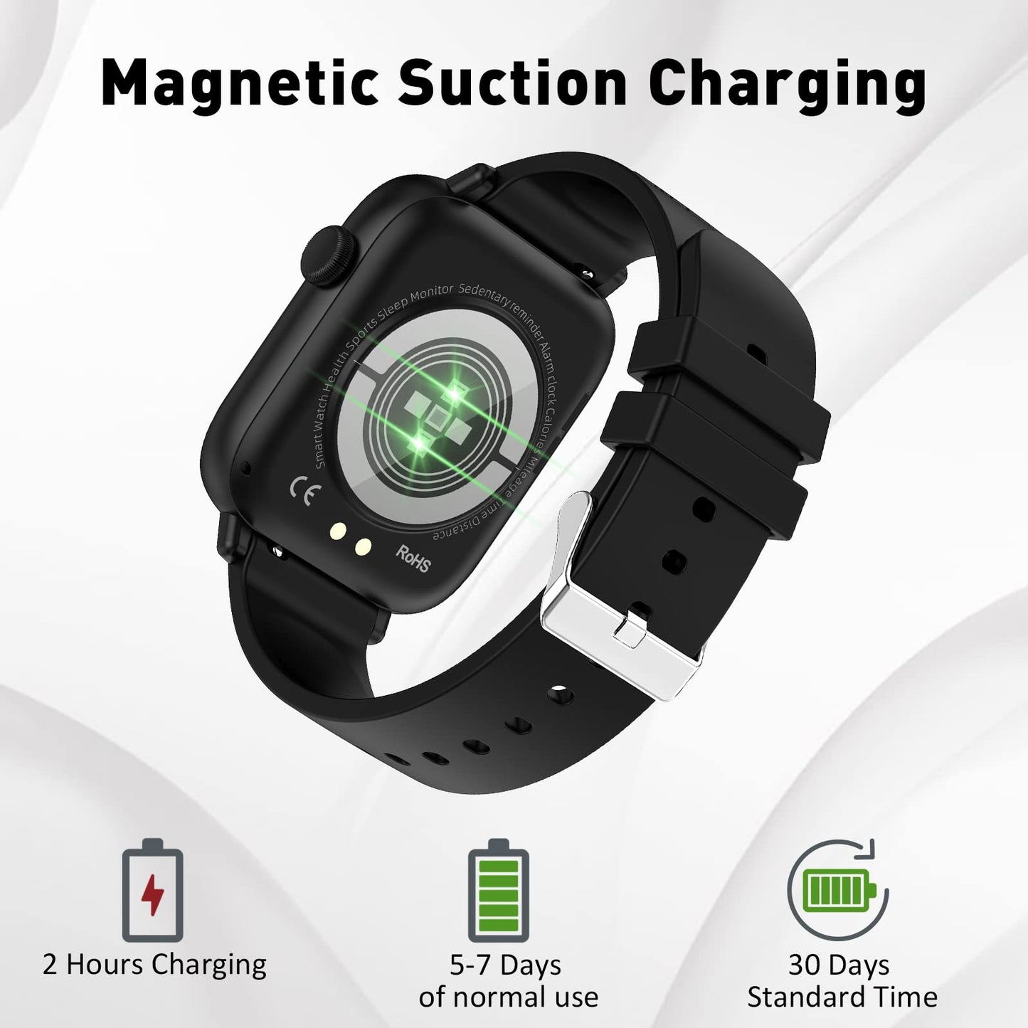 Smart Watch, 1.90" Smartwatch for Men Women (Answer/Make Call), Fitness Watch with 120+ Sport Modes, Heart Rate/Sleep Monitor/Pedometer, Activity Trackers for Android/iOS Phones - IP68 Waterproof