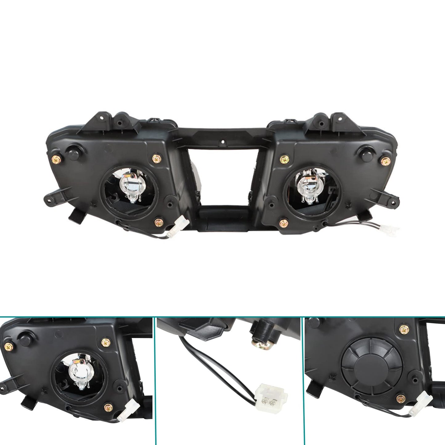 waltyotur Motorcycle Front Headlight Replacement for Yamaha YZF-R6 2008-2016