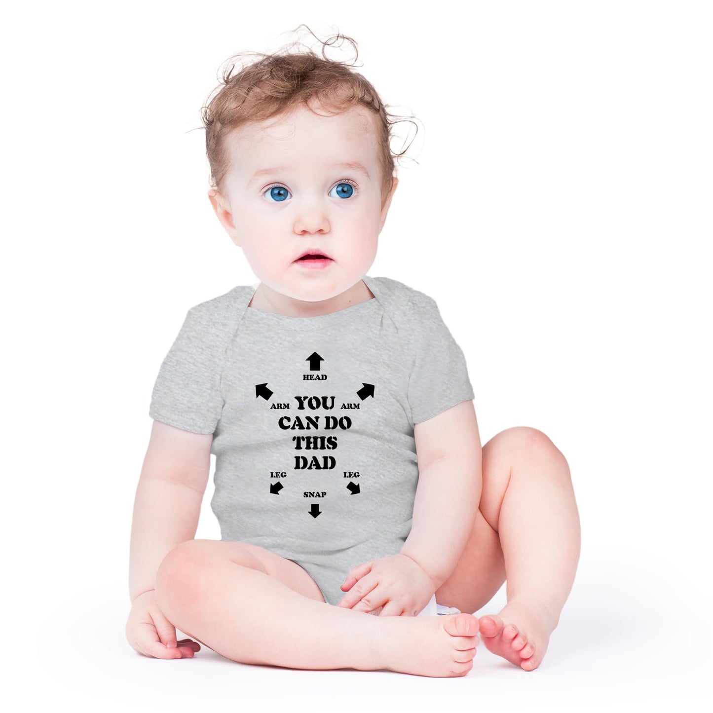 AW Fashions You Can Do This Dad Baby Bodysuit Cute Inspirational Newborn Outfit Infant Boy Girl Clothes (6 Months, Sports Grey)