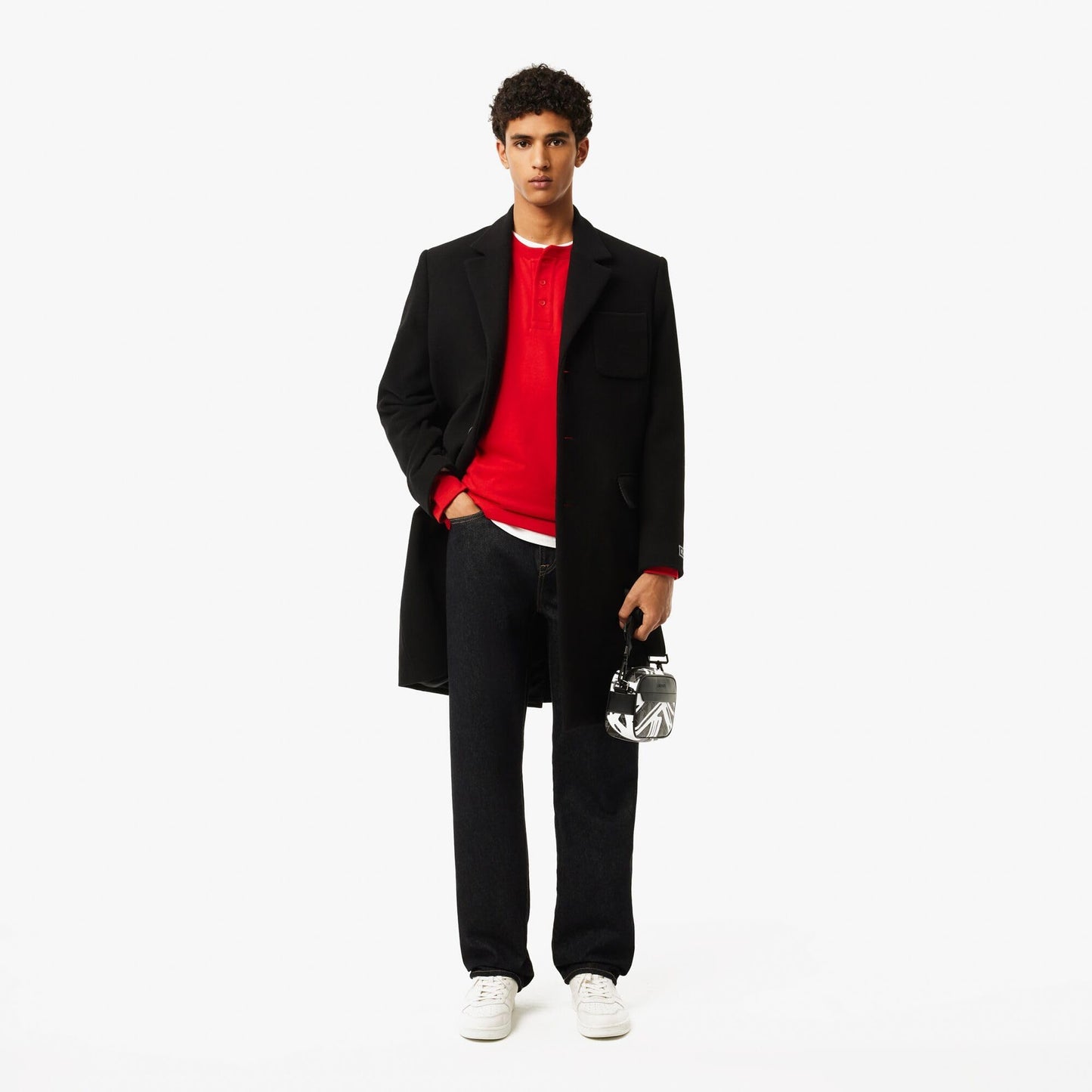 Lacoste Mens Long Sleeved Cotton Jersey T-Shirt, RED, 5