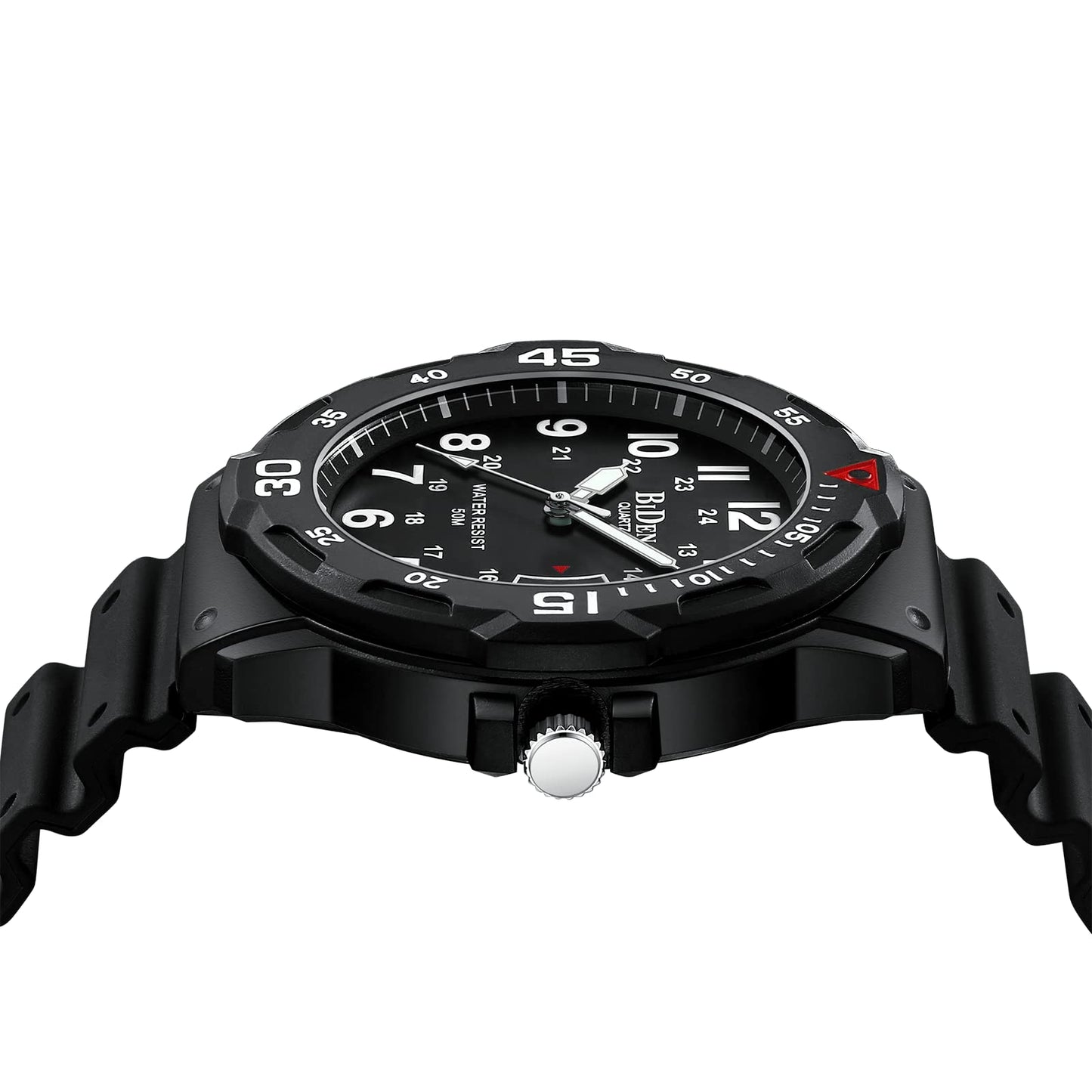 LN LENQIN Mens Watches Analog Quartz Watches Men 50M Waterproof Watch Fashion Business Casual Mens Designer Watch with Date Wrist Watches for Man (R009-Black-Red)