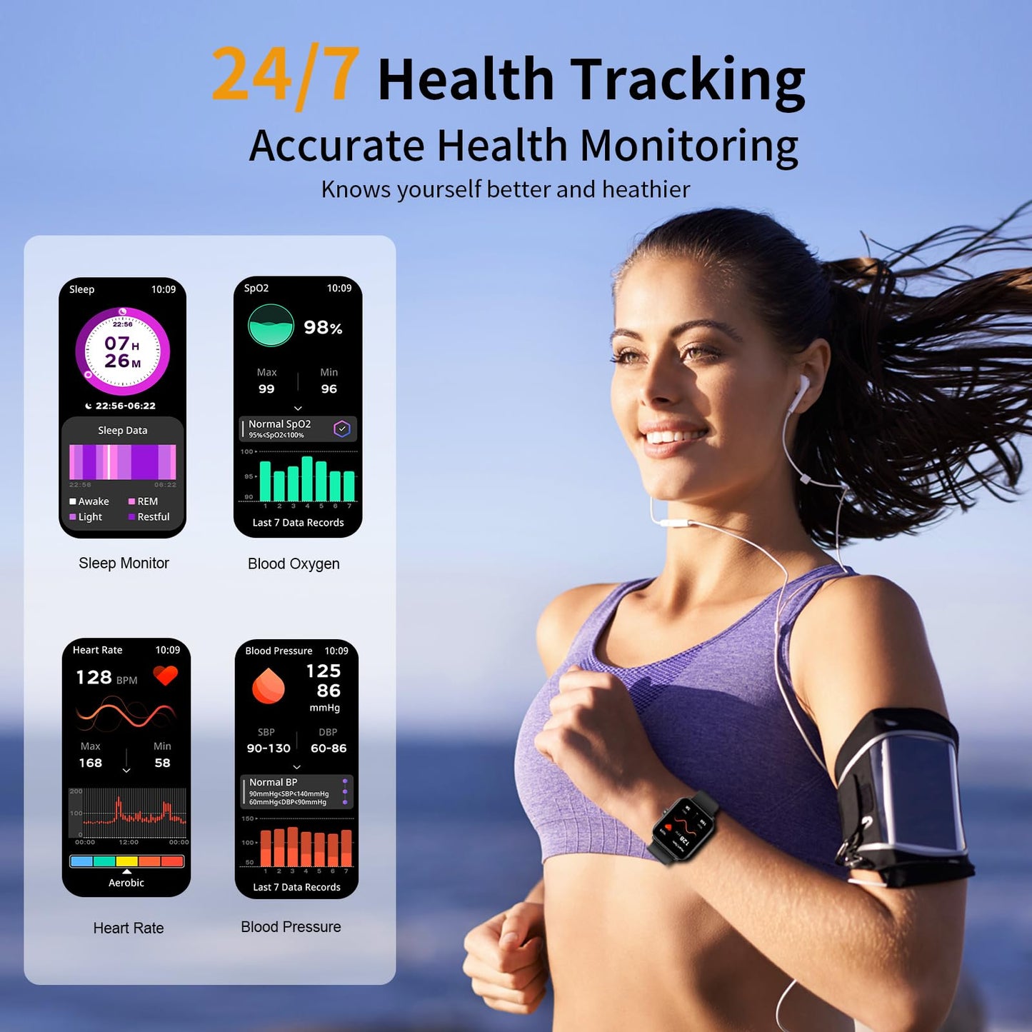 Smart Watch, 1.85"HD Smartwatches for Men Women, (Answer/Make Calls), IP68 Waterproof Fitness Watch, Heart Rate/Sleep Monitor, SpO2, Fitness Tracker with 120+ Sport Modes, Smartwatch for Android iOS
