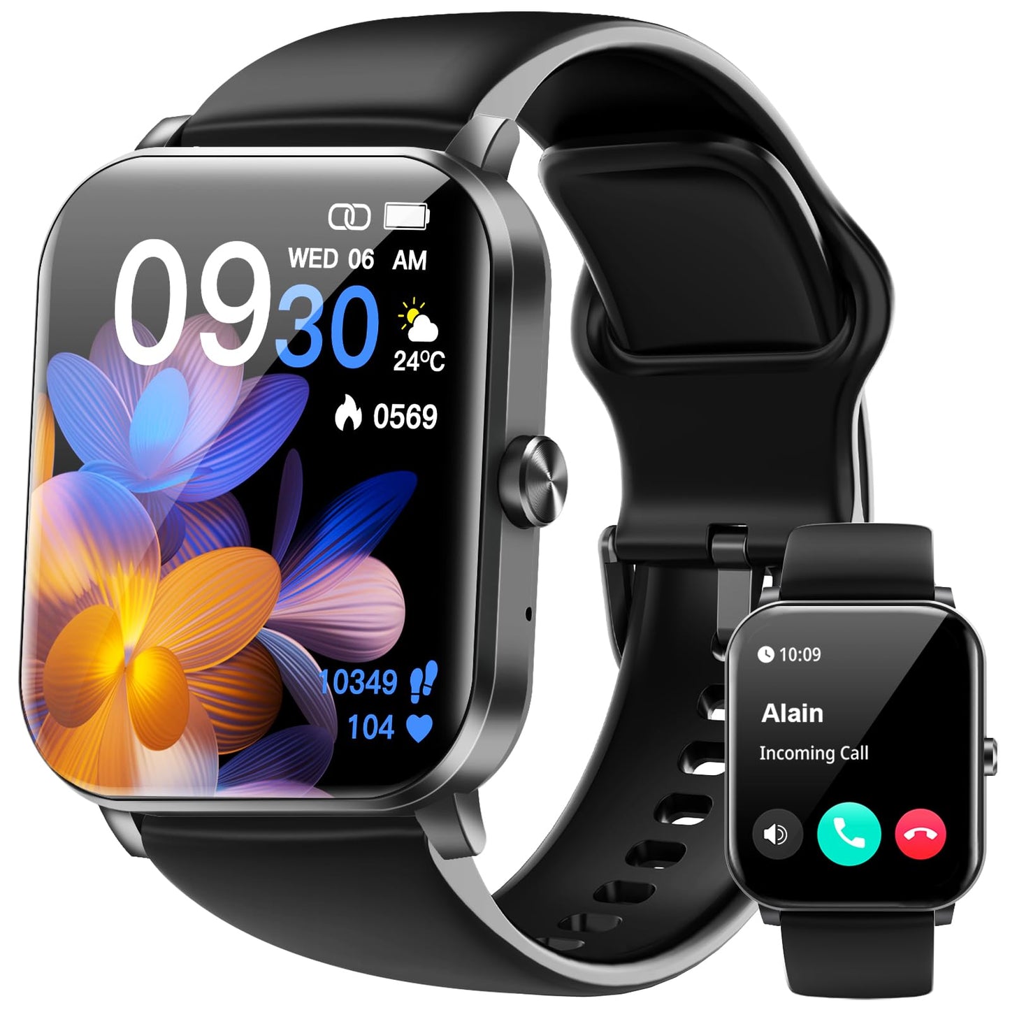 Smart Watch, 1.85"HD Smartwatches for Men Women, (Answer/Make Calls), IP68 Waterproof Fitness Watch, Heart Rate/Sleep Monitor, SpO2, Fitness Tracker with 120+ Sport Modes, Smartwatch for Android iOS