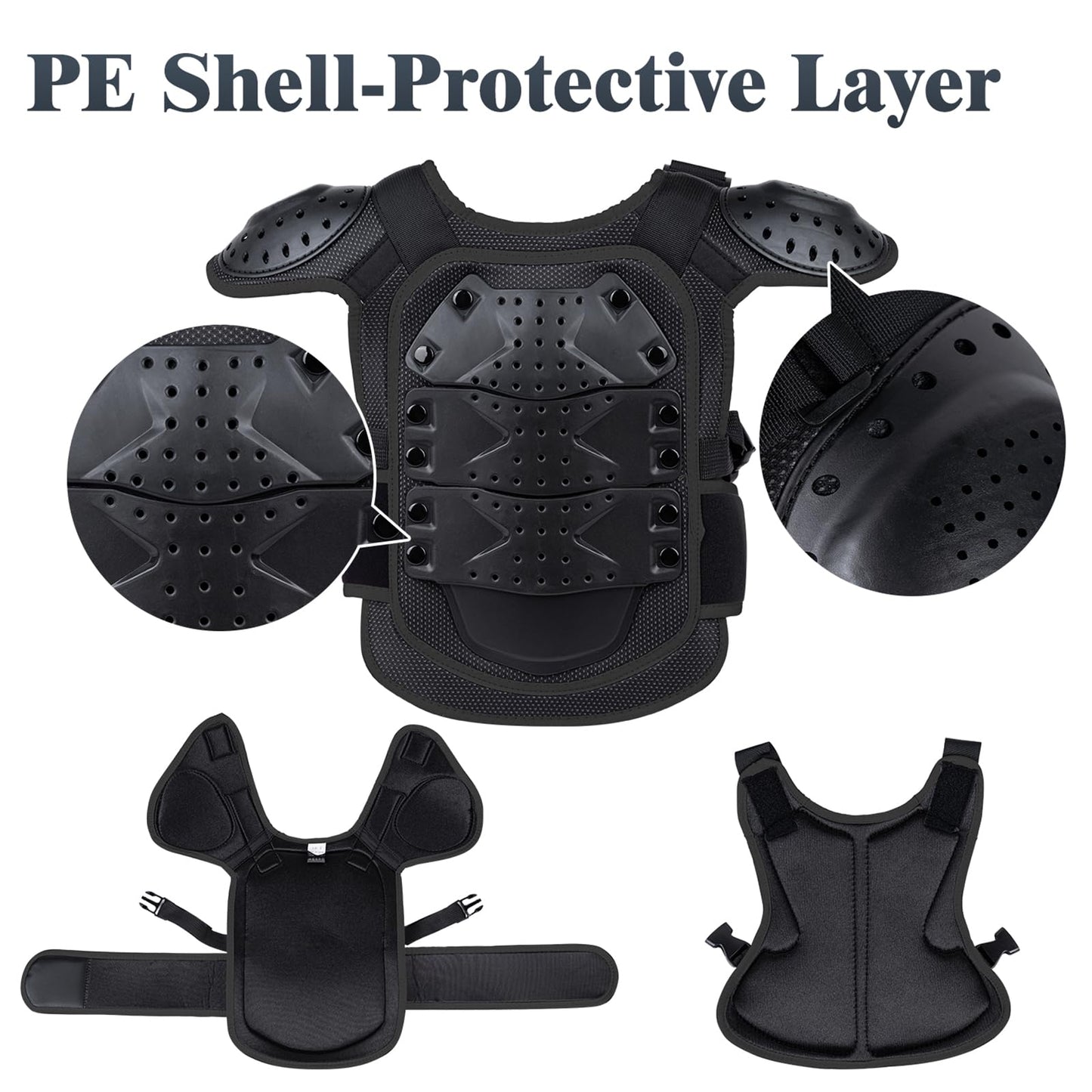 EastShark Kids Chest Protector Dirt Bike Gear Youth Motorcycle Riding Protective Gear Motocross Chest Armor for Boys Girls Mountain Biking Cycling Off-Road Riding Skiing Skating Large