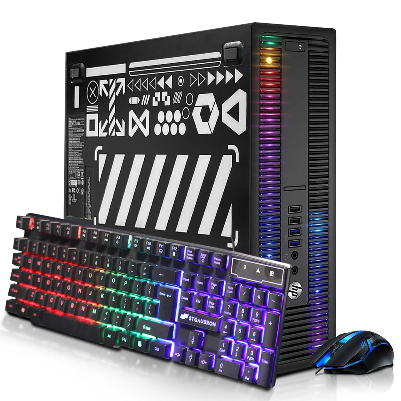 HP RGB Gaming Desktop Computer, Intel Quad Core I5-6500 up to 3.6GHz, GeForce GT 1030 2G GDDR5, 16GB DDR4, 512G SSD, RGB Keyboard & Mouse, 600M WiFi & Bluetooth 5.0, Win 10 Pro (Renewed)