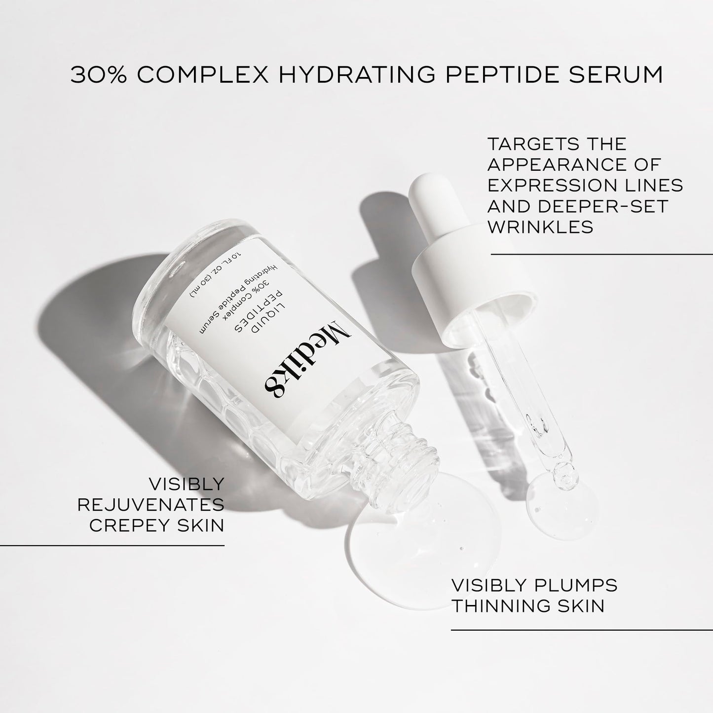 Medik8 Liquid Peptides - Regenerating Multi Peptide Serum - Smooths Wrinkles and Fine Lines - Hydrating, Brightening, Plumping - 1.0 oz