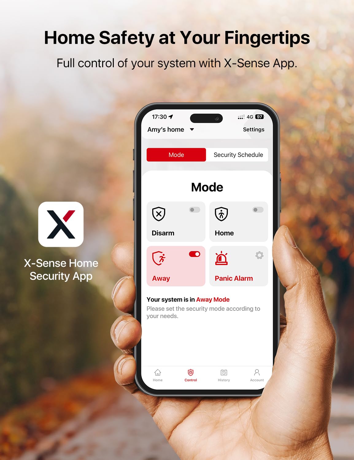 X-Sense Smart Security Keypad, Security Kit AS05/AS08 Accessory, Easy Mode Switching with Panic Button, Includes Batteries and Compatible with Alexa, Requires SBS50 Base Station, SKP0A