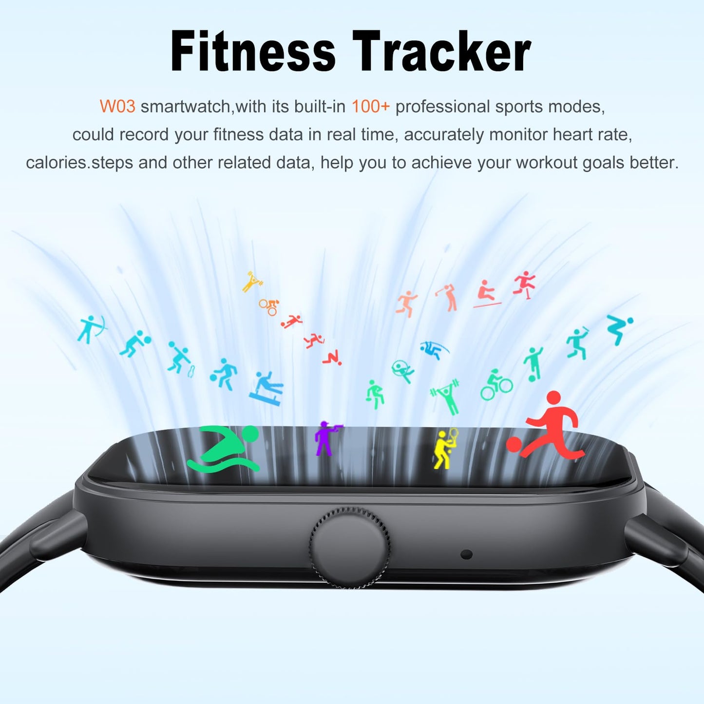 ISKOVI Smart Watch for Men Women Answer/Make Calls,Smartwatch with Heart Rate Sleep Counter Fitness Tracker, 100+ Sport Modes IP68 Waterproof Step Counter Smartwatch for iOS Android.