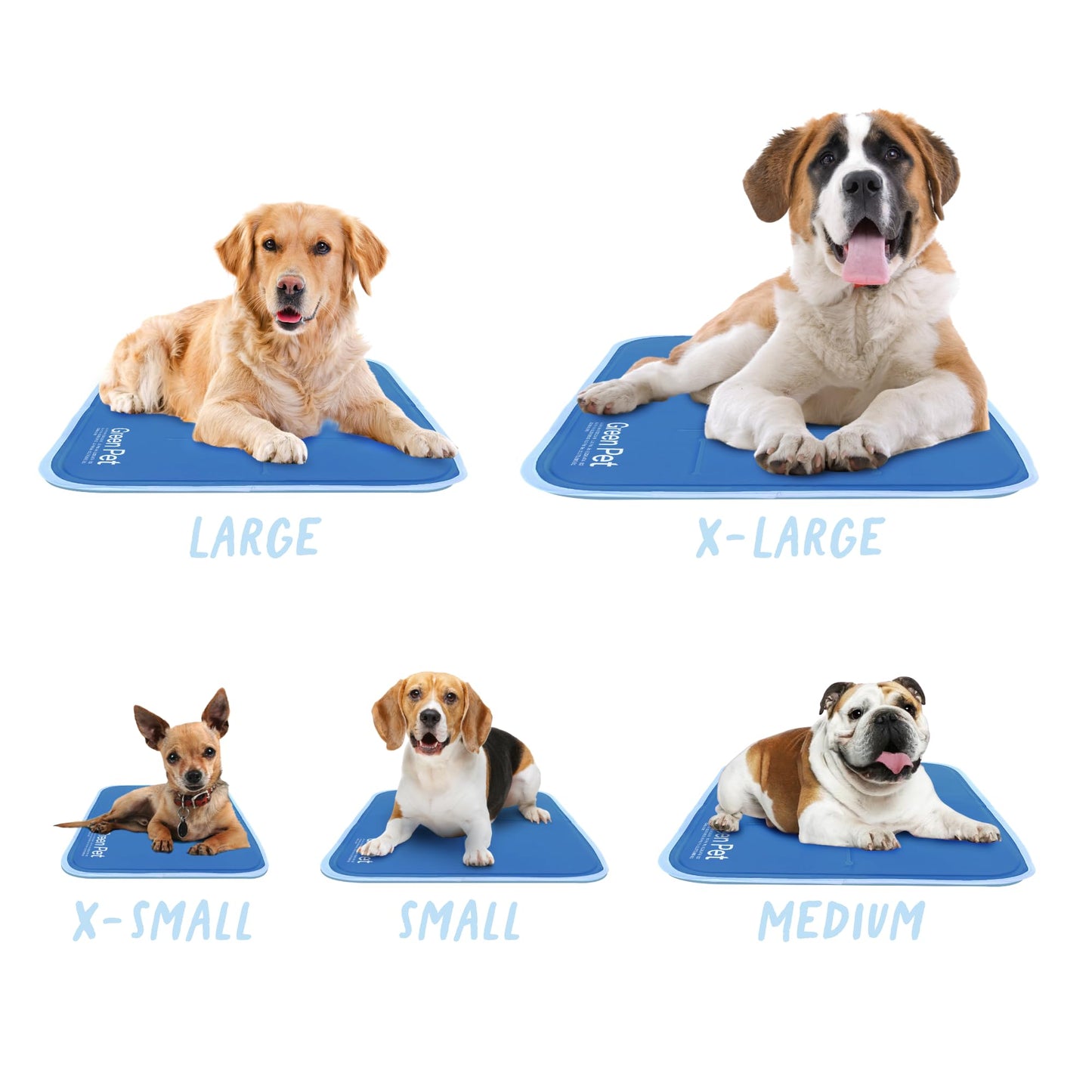 The Green Pet Shop Dog Mat, Extra Large - Pressure Activated Cooling Pad, (80 Plus Lb.) - Non-Toxic Gel, No Water or Electricity Needed for This XL Dog Mat