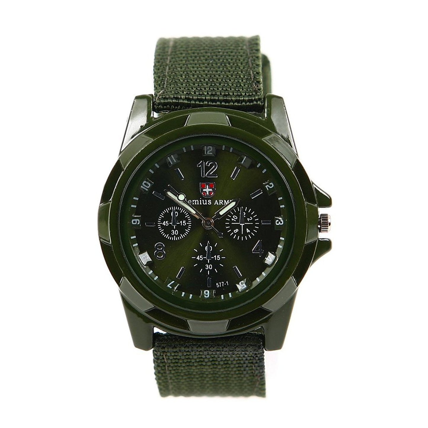 LsvtrUS Men's Sport Style Military Army Pilot Fabric Strap Watch Green