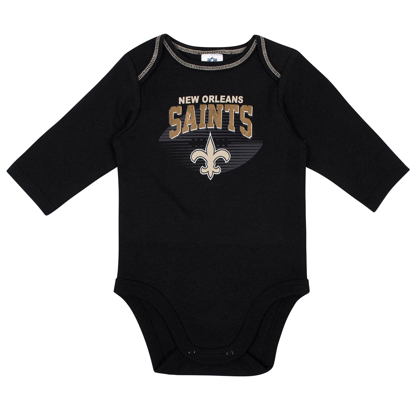 Gerber Unisex Baby NFL 2 Pack Long Sleeve Onesie Bodysuit, Team Color, 3-6 Months