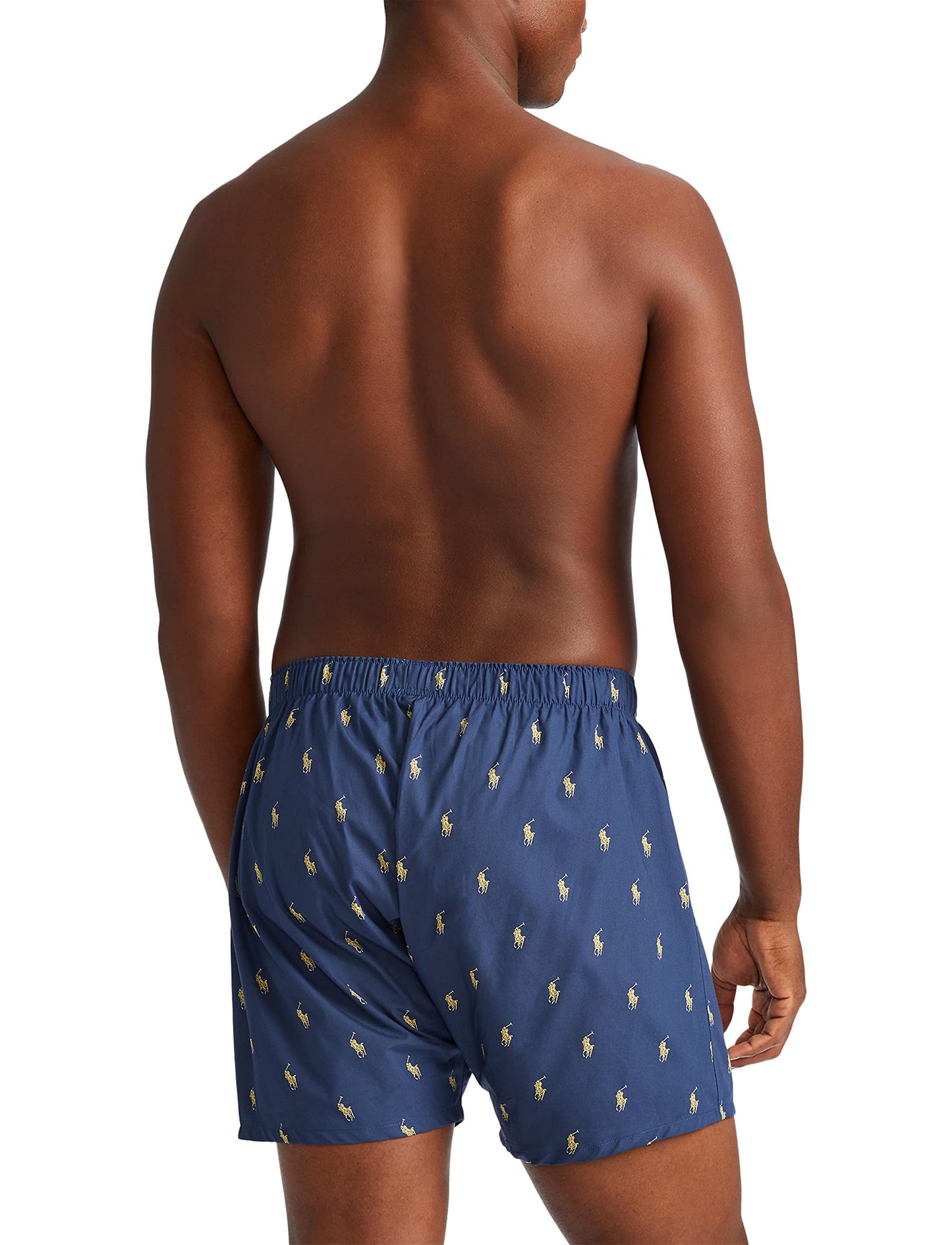 POLO Ralph Lauren Men's Classic Fit Cotton Woven Boxers 3-Pack, Rustic Navy/Campus Yellow, Summer Stripe/Cruise Navy, Sag Harbor Plaid Yellow-3 Pack, Large