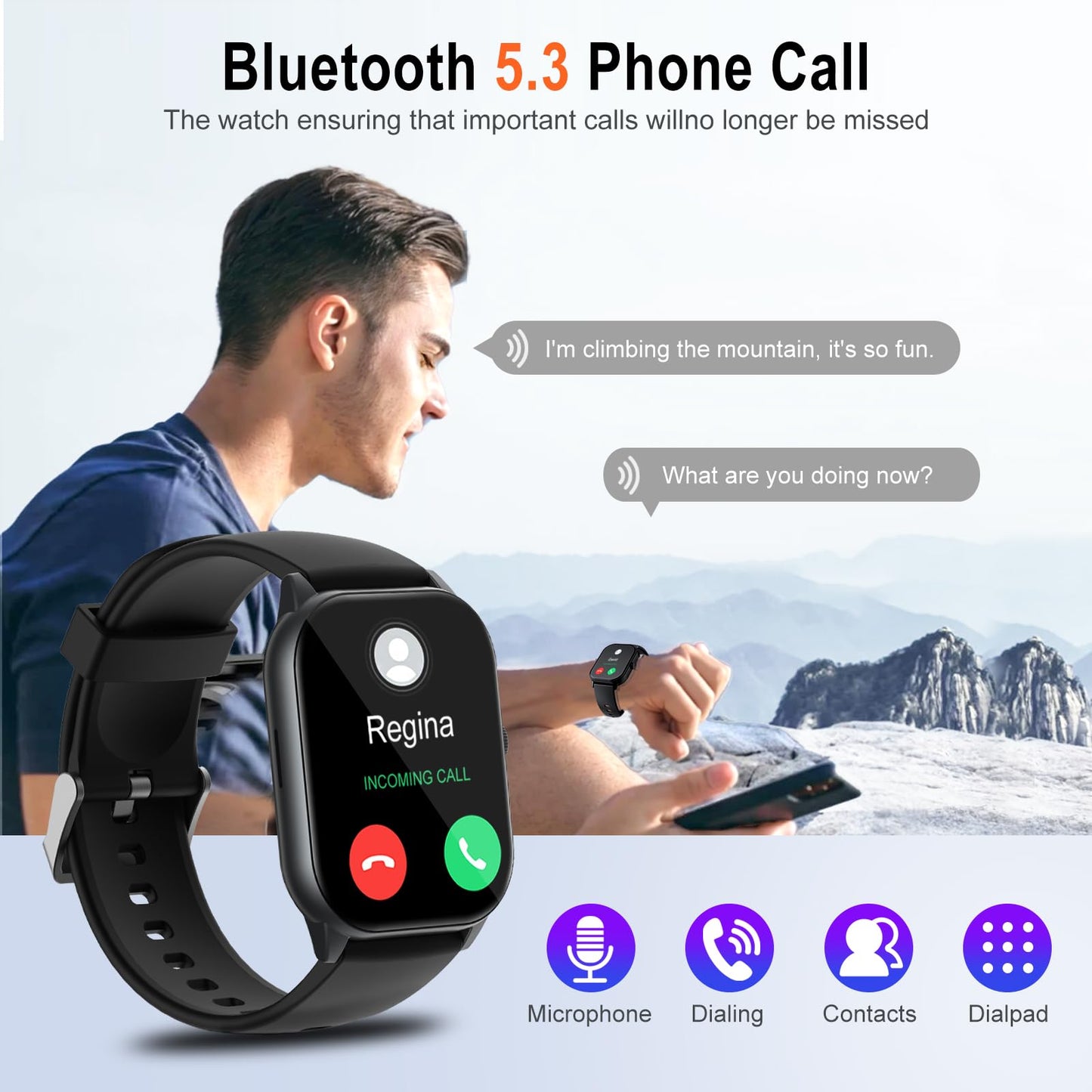 ISKOVI Smart Watch for Men Women Answer/Make Calls,Smartwatch with Heart Rate Sleep Counter Fitness Tracker, 100+ Sport Modes IP68 Waterproof Step Counter Smartwatch for iOS Android.
