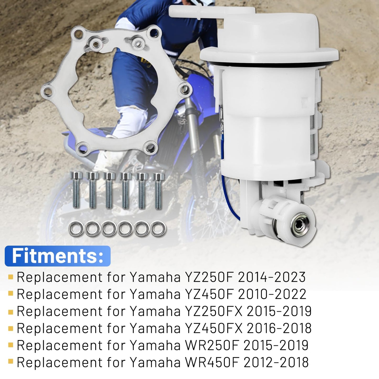 Fuel Pump Assembly Replacement for Yamaha YZ250F YZ450F YZ250FX YZ450FX WR250F WR450F, 33D-13907-02-00 33D139070200