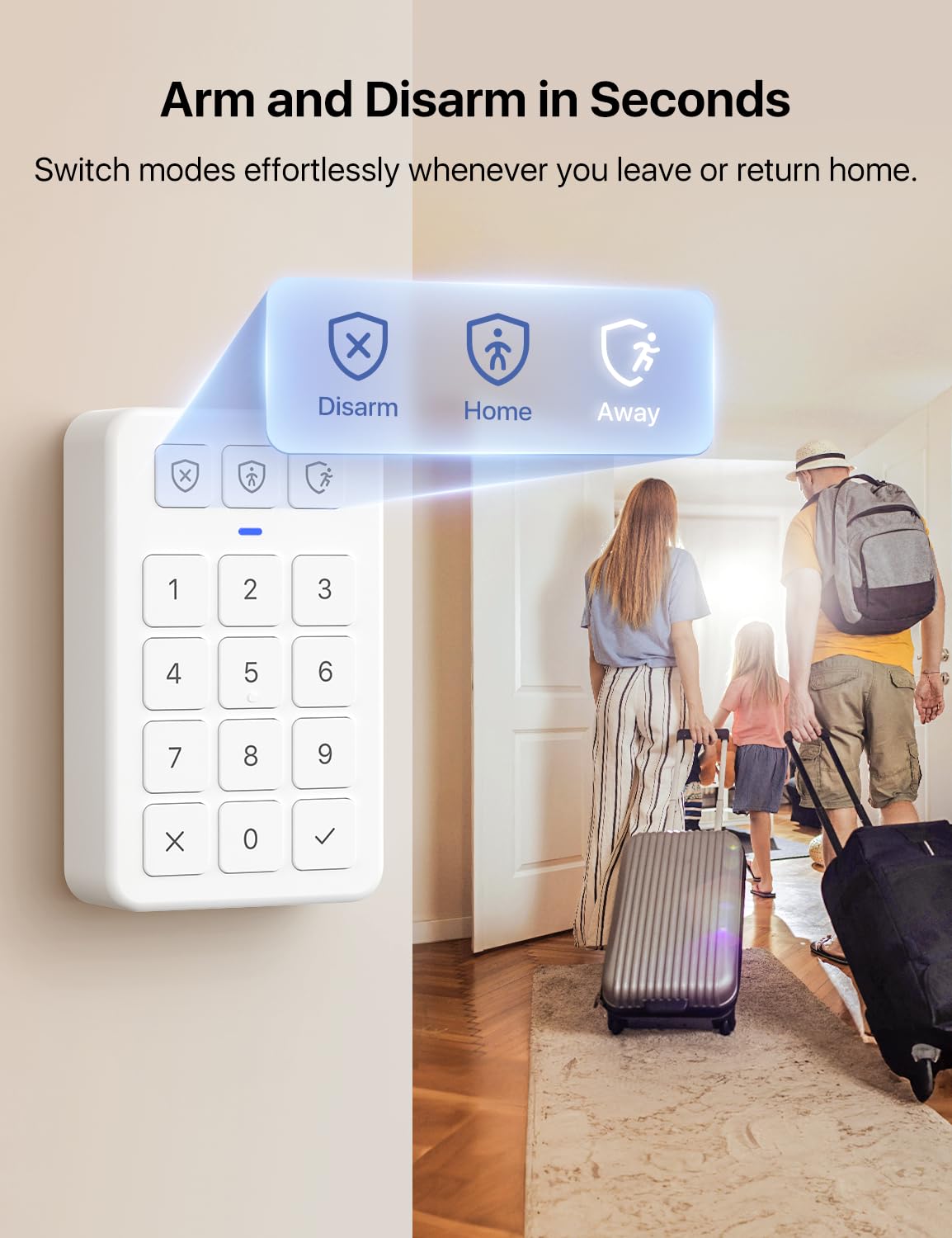 X-Sense Smart Security Keypad, Security Kit AS05/AS08 Accessory, Easy Mode Switching with Panic Button, Includes Batteries and Compatible with Alexa, Requires SBS50 Base Station, SKP0A
