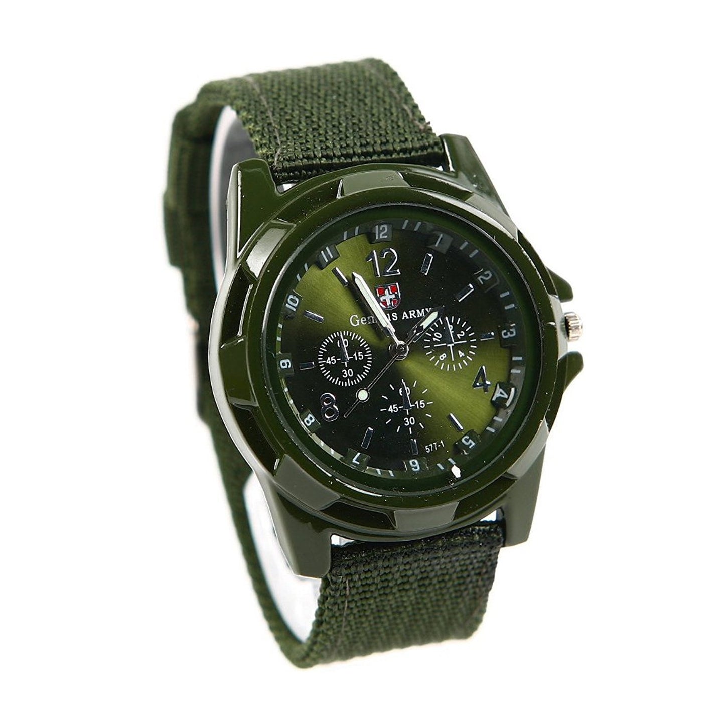 LsvtrUS Men's Sport Style Military Army Pilot Fabric Strap Watch Green