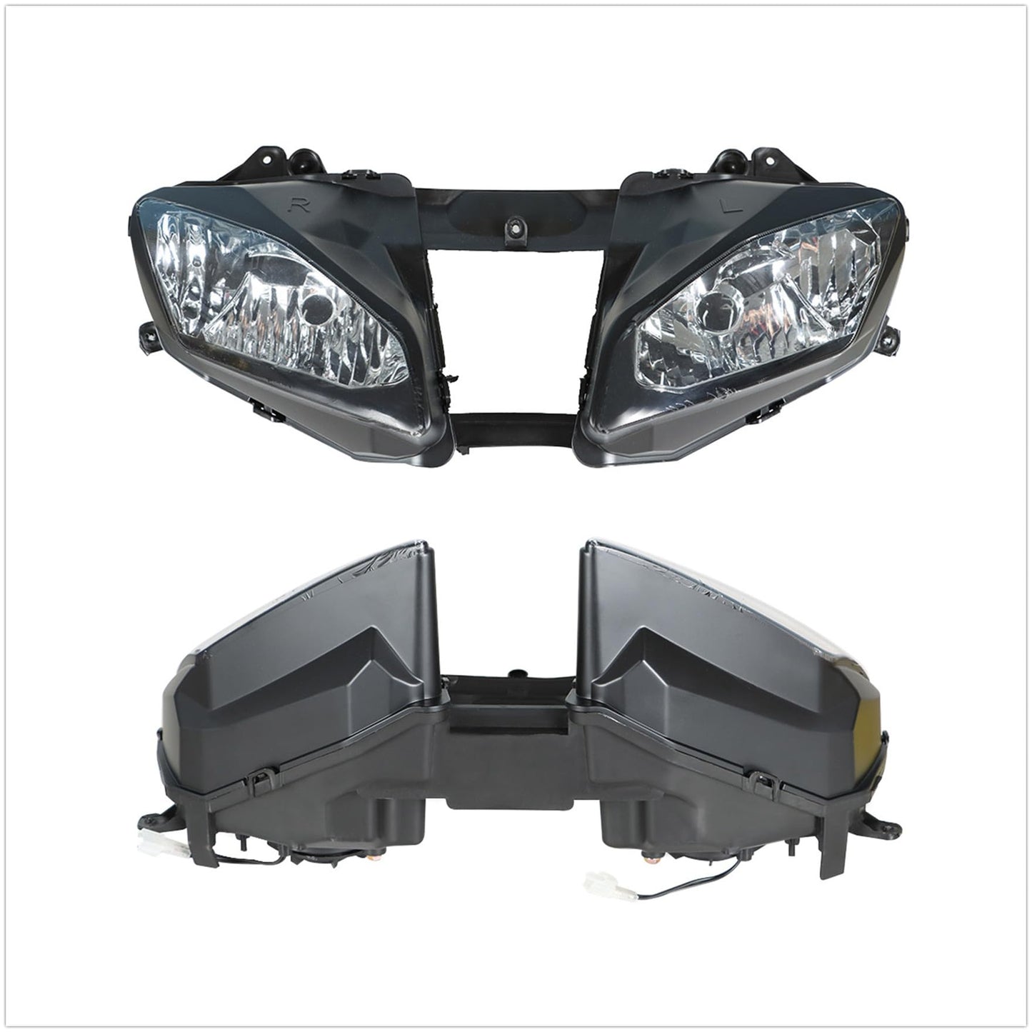 waltyotur Motorcycle Front Headlight Replacement for Yamaha YZF-R6 2008-2016