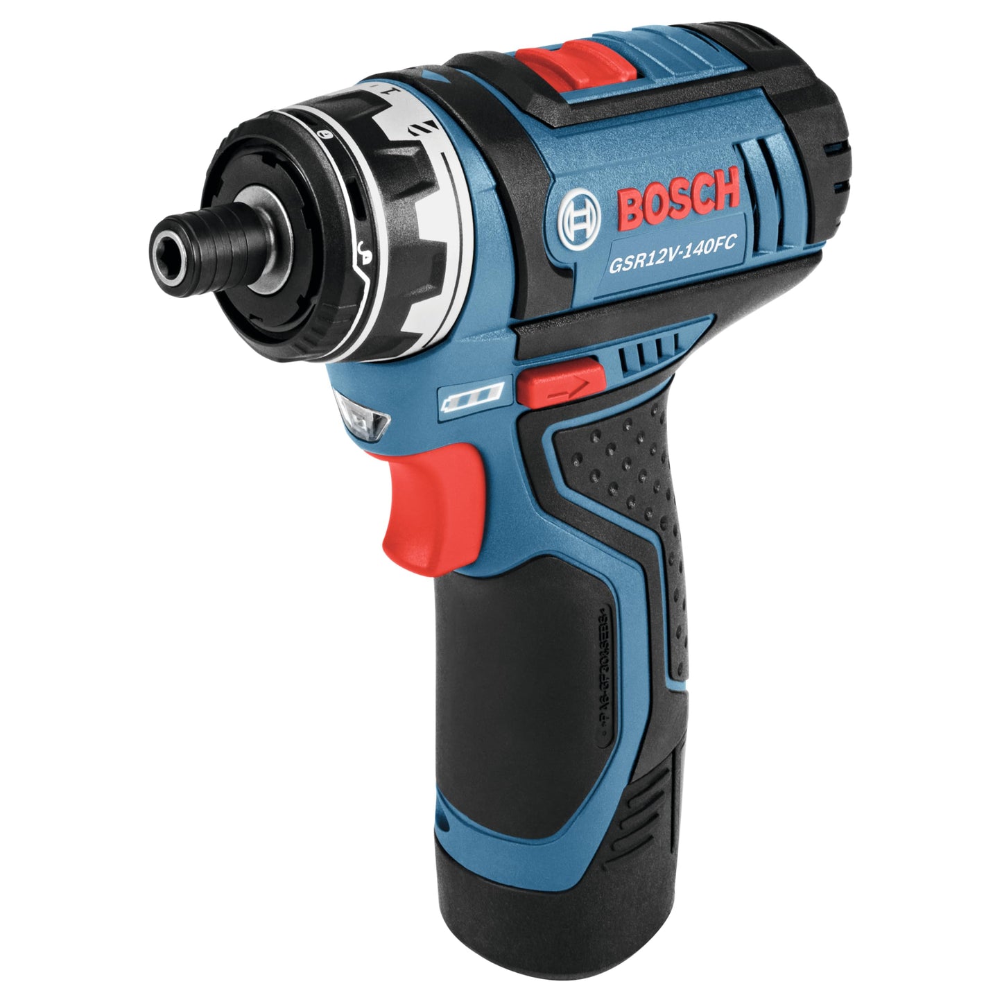 BOSCH GSR12V-140FCB22 12V Drill/Driver 5-In-1 Flexiclick System - Torque, Lightweight, Magnetic Bit Holder, Keyless Chuck, Right Angle & Offset Attachments. Includes 2.0 Ah Batteries & Charger