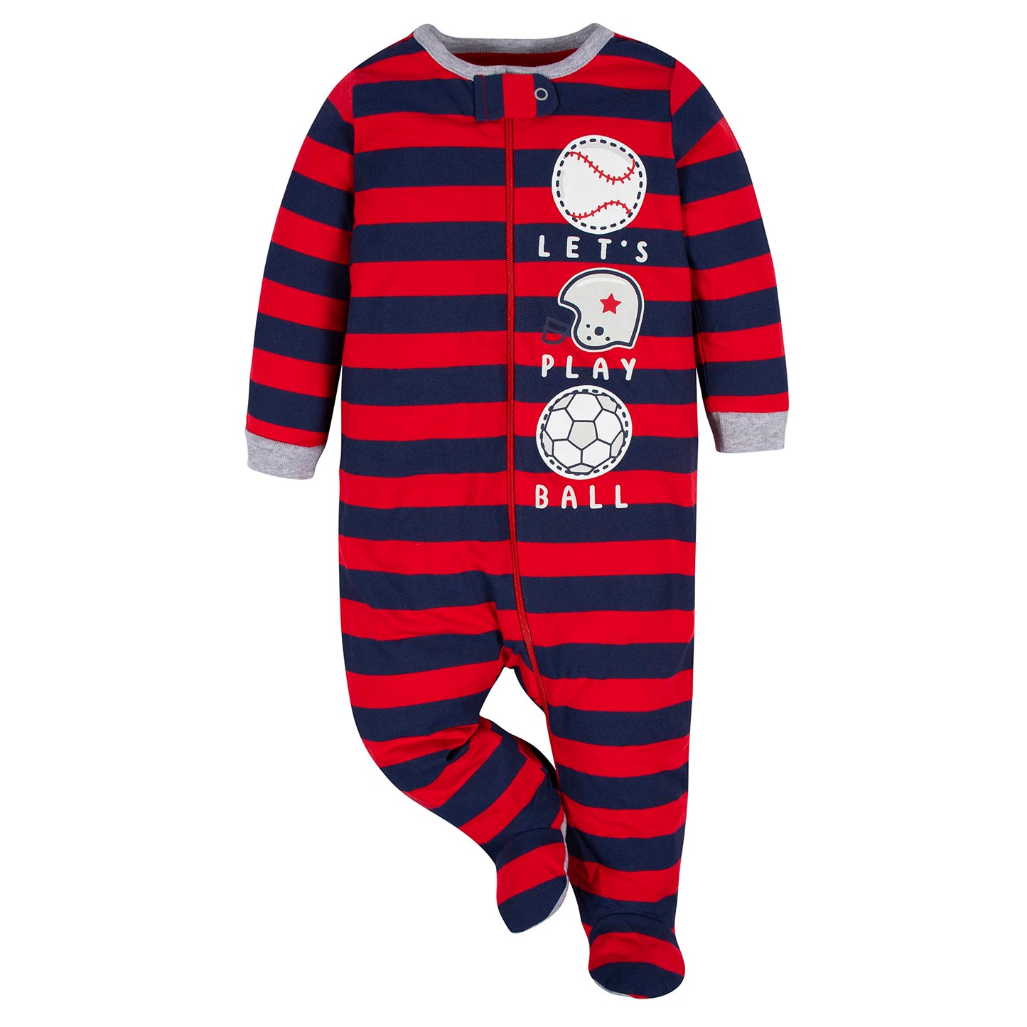 Gerber Baby Boy's 4 Pack Sleep 'N Play Footie, Sports Blue, 3-6 Months