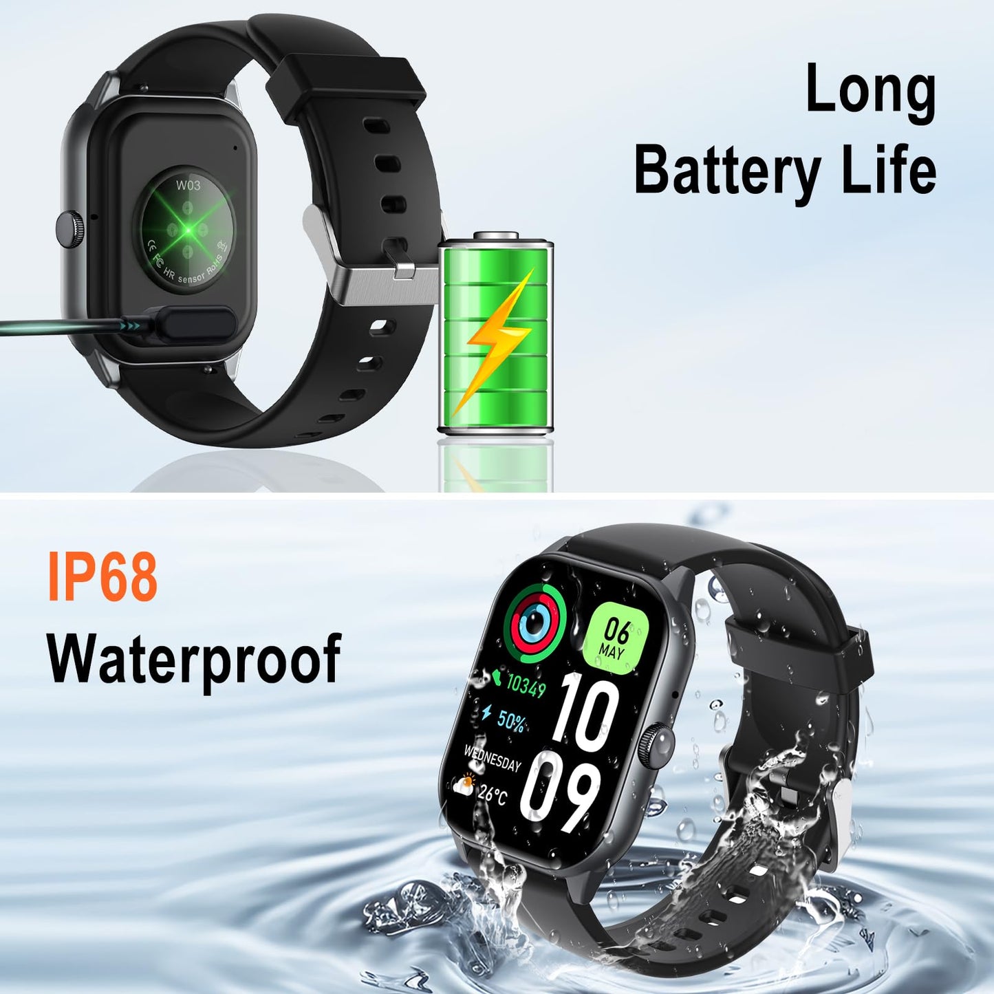 ISKOVI Smart Watch for Men Women Answer/Make Calls,Smartwatch with Heart Rate Sleep Counter Fitness Tracker, 100+ Sport Modes IP68 Waterproof Step Counter Smartwatch for iOS Android.