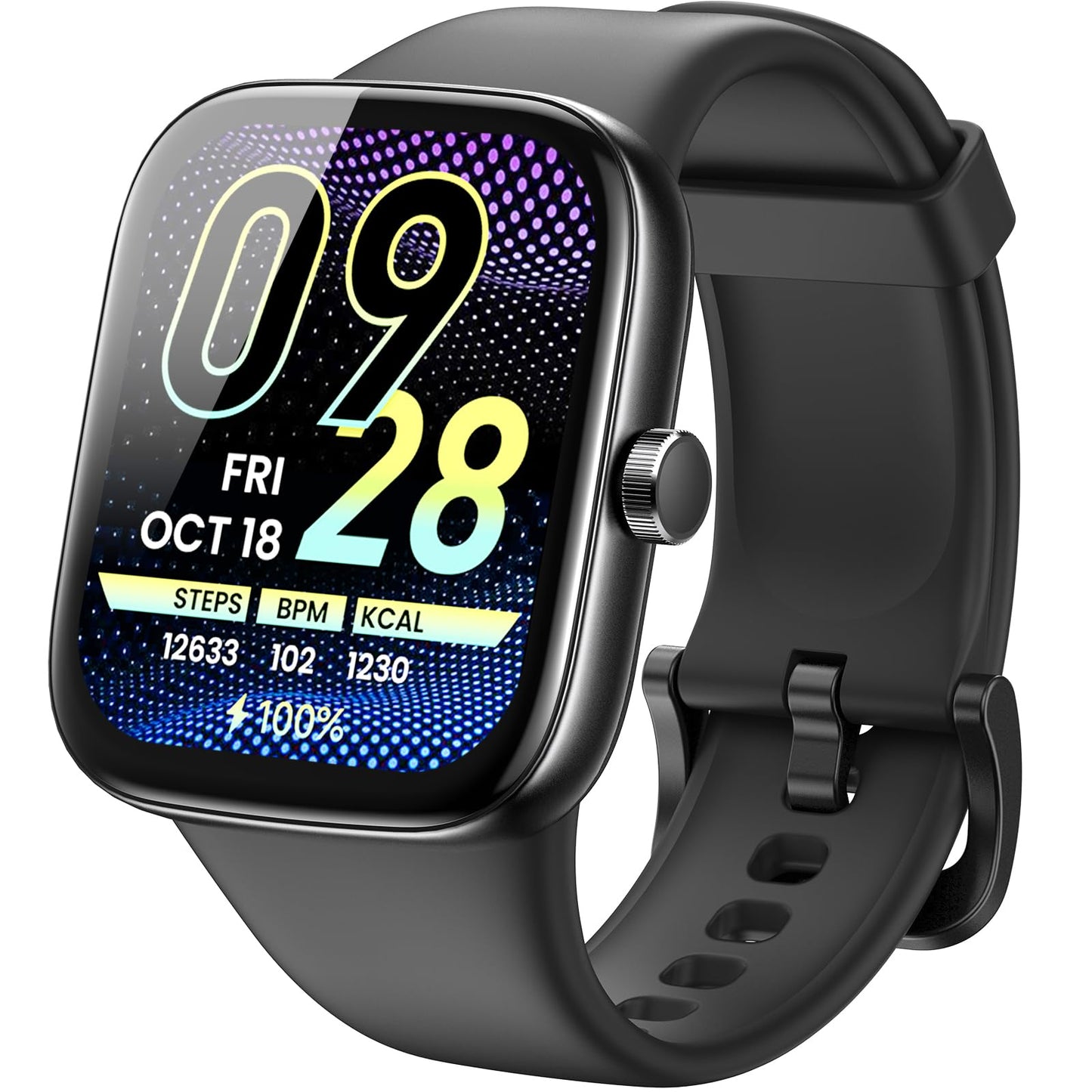 TOZO AMOLED S7 Smart Watch Bluetooth Call 1.85 Inch Ultra HD Screen,Dynamic Dials Messages Push 100+ Sports Modes,Detect Human Health (Heart Rate,Blood Oxygen) with High Battery Life,Touch Function