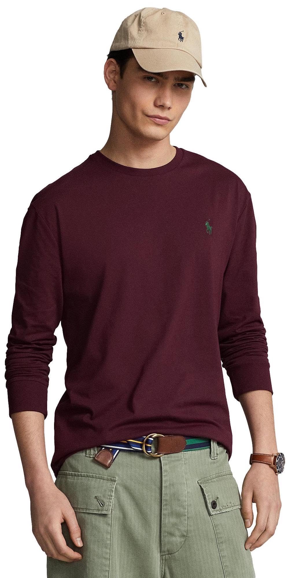 POLO RALPH LAUREN Mens Big&Tall Longsleeve Crew Neck T-Shirt (2LT, ClscWine)