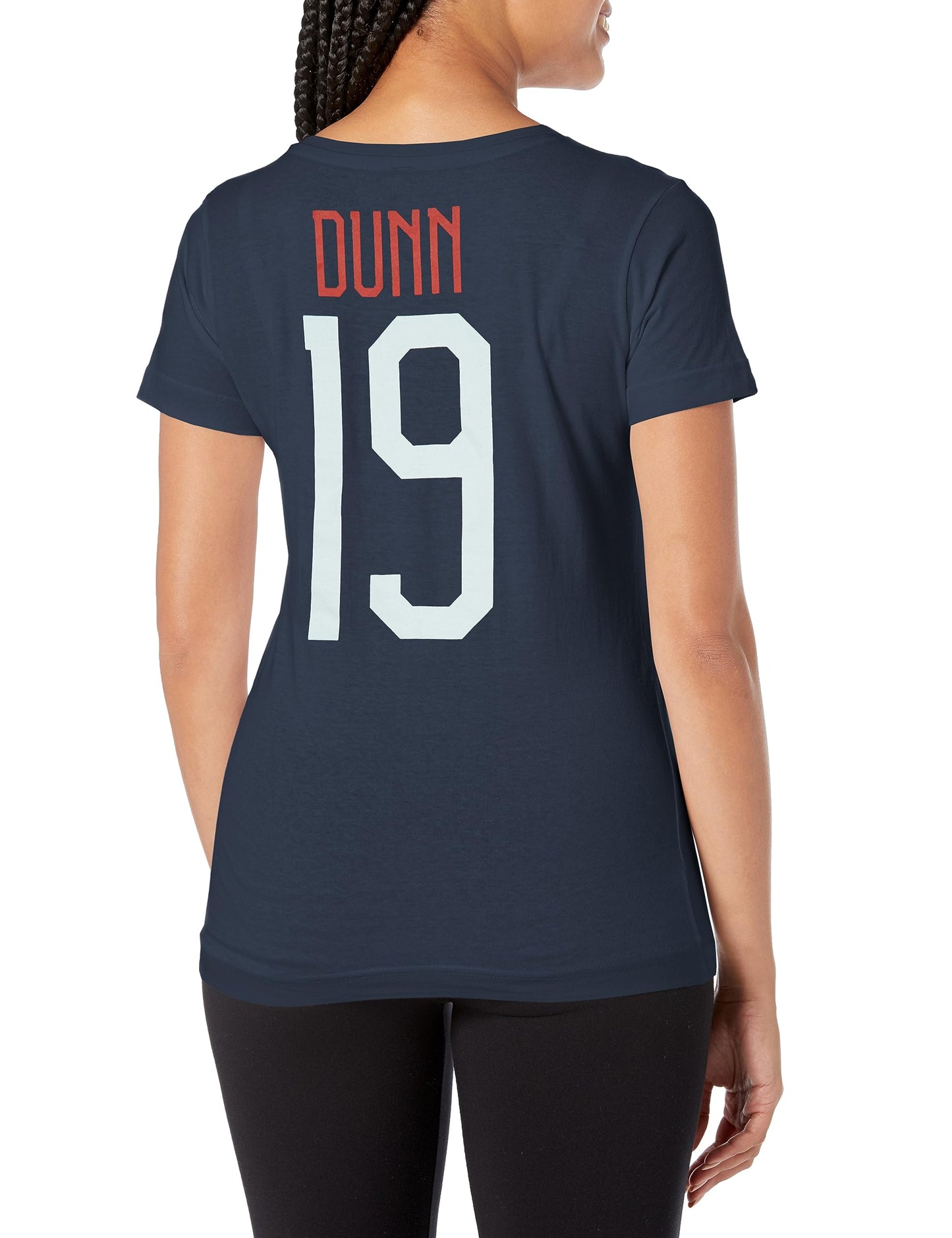 USA National Team Name and Number Tee, Navy. Large, Dunn Crystal
