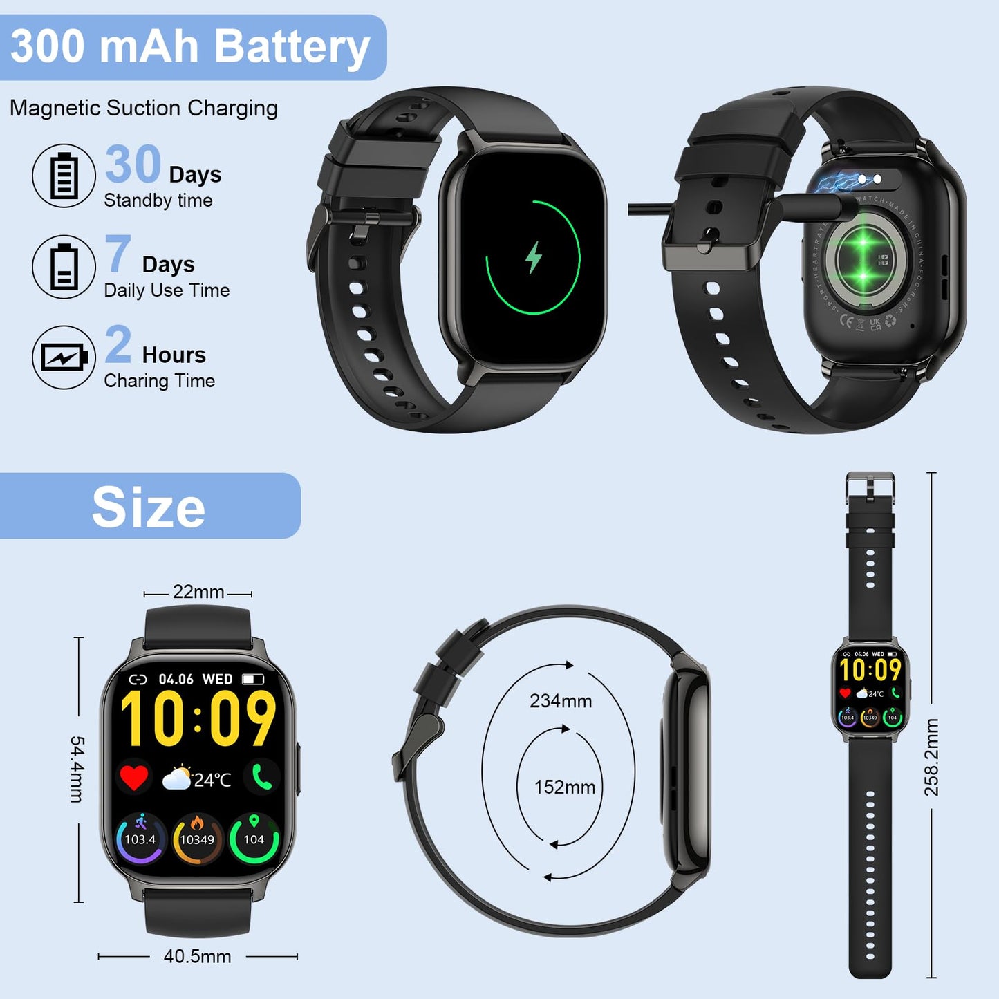 Smart Watch, 2.1" Smart Watches for Men Women(Answer/Make Call),120+ Sport Modes Fitness Tracker with Sleep Heart Rate Monitor, Pedometer, Watches for Men IP68 Waterproof Fitness Watch for iOS Android