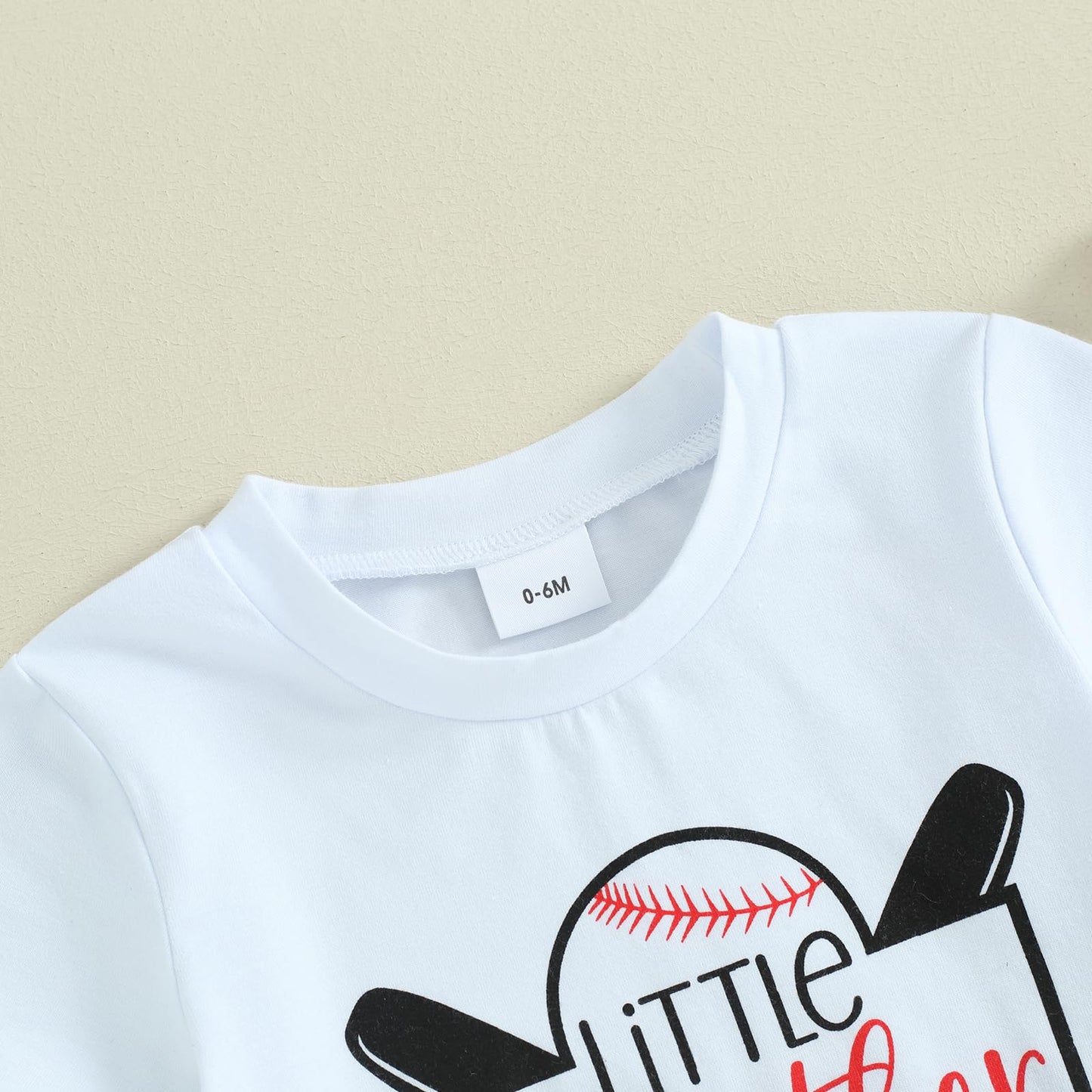 Dewadbow Toddler Boy Girl Baseball Clothes Letter Print Short Sleeve Tshirt Top Baseball Shorts Set Kids Casual Summer Outfit (White Little Brother Biggest Fan, 6-12 Months)