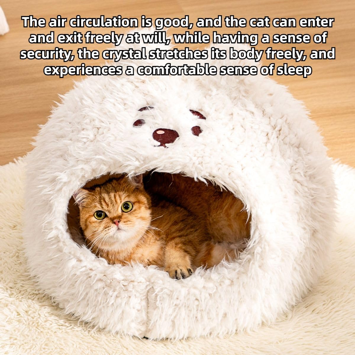 Animal Design Pet Bed Cat Dog Bed for Indoor Cats Pet Tent Cave with Removable Cushion Plush Half-Enclosed Warm House for Cats Small Dogs Kitten Puppy Sleeping (Alpacas,Small)